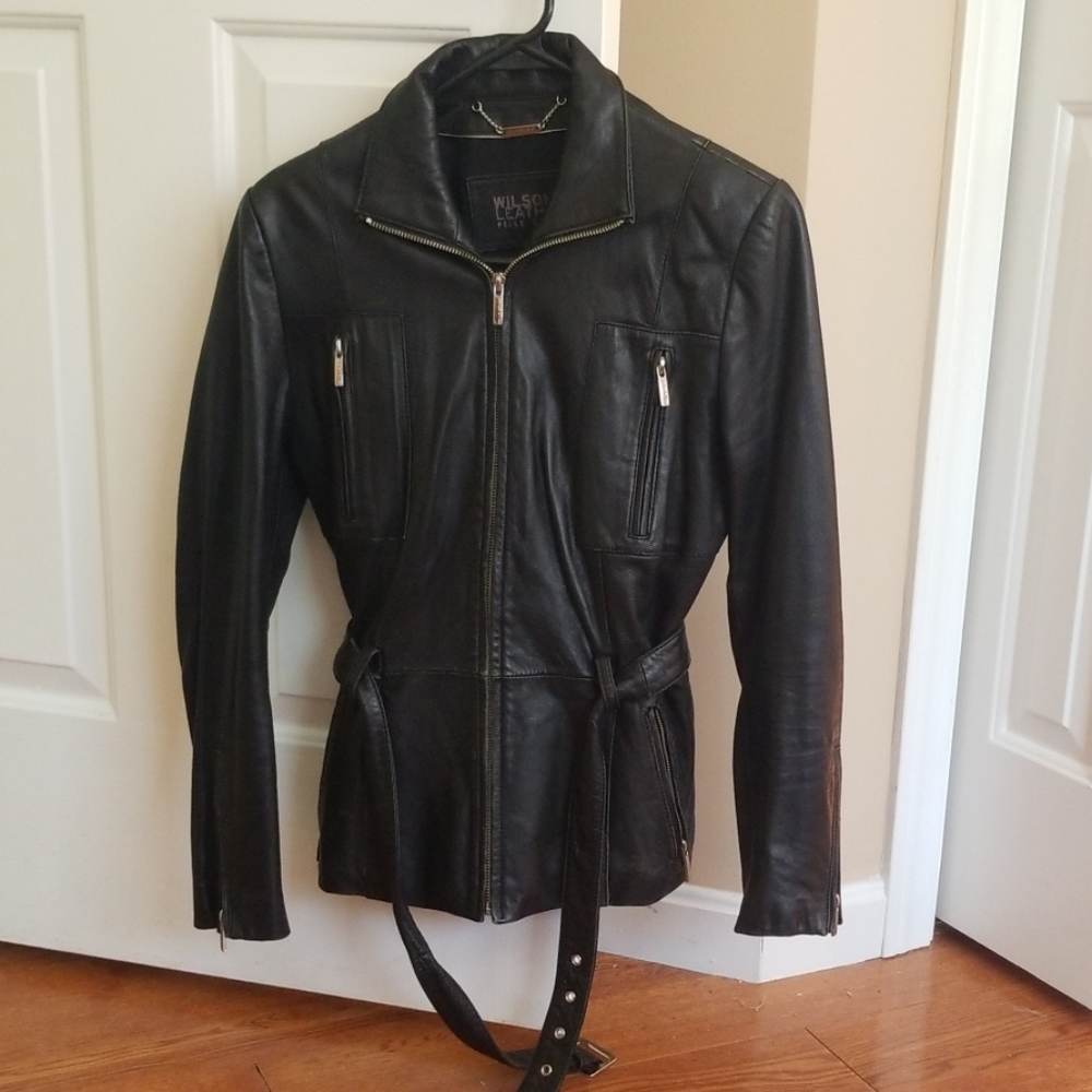 Black leather jacket